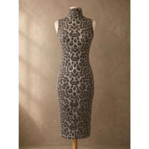 ANTISTAR dress Sz S Leopard Print Body Con New York Mob Wife